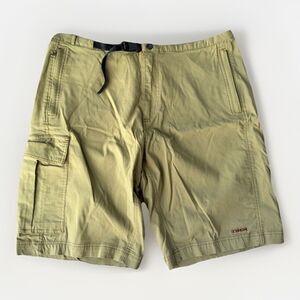 Trek Men's Hiking Cargo Shorts Green Belted Outdoor Trail Rider Gorpcore Size XL
